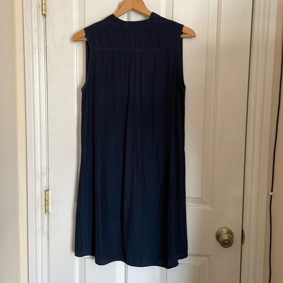 Mela Purdie Navy Blue Button Front Sleeveless Shirt Tunic Dress Size XS - Picture 3 of 10
